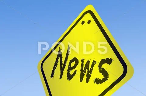 News word on road sign Stock Illustration