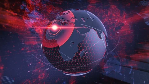 News World Map Motion Background Stock Footage 129737911