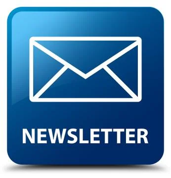 Newsletter blue square button Stock Illustration