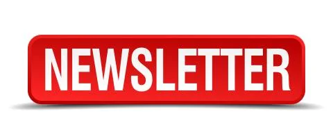 Newsletter red 3d square button isolated on white Stock Illustration
