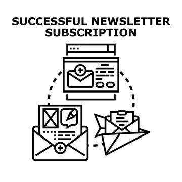 Newsletter subscription process icon concept receiving emails Stock Illustration