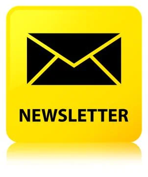 Newsletter yellow square button Stock Illustration