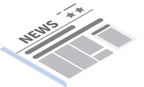 Newspaper 3D render illustration Ilustración de archivo