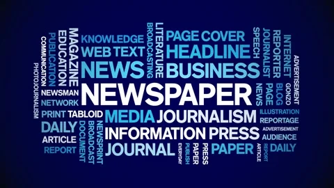 Newspaper animated tag word cloud,animat... | Stock Video | Pond5