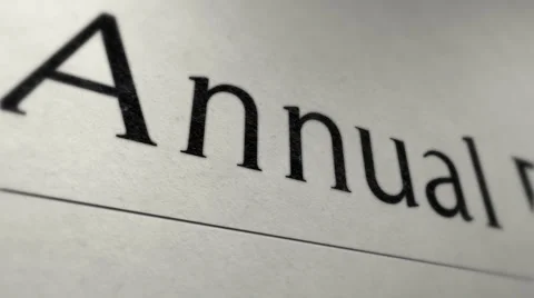 NEWSPAPER ANNUAL REPORT slow motion Stock Footage