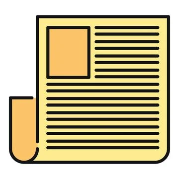 Newspaper article with headline and text lines Stock Illustration