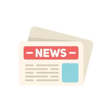 Newspaper article icon flat vector. News paper Stock Illustration
