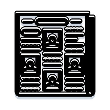 Newspaper article icon with headlines and columns Stock Illustration