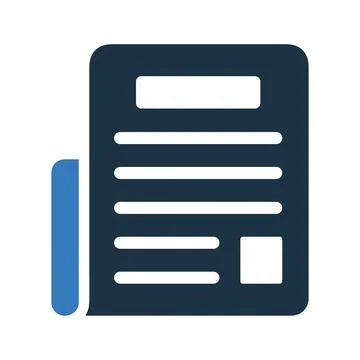 Newspaper, article icon. Simple editable vector design isolated on a white .. Stock-Illustration