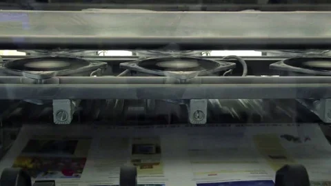 Newspaper being printed Stock Footage 77647386