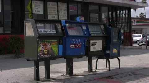Newspaper boxes Stock Footage 1067580