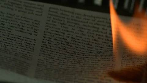 Newspaper Burning Stock Footage 123048577