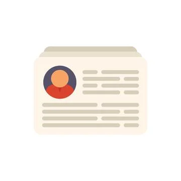 Newspaper client icon flat vector. Platform system Ilustración de archivo