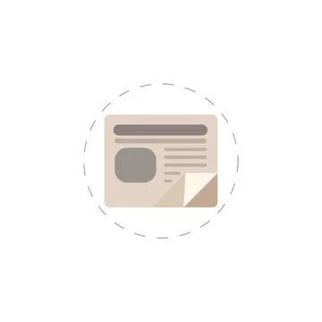 Newspaper colourful flat vector icon Stock Illustration