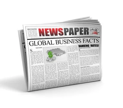 Newspaper concept  3d illustration Stock Illustration