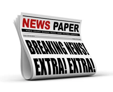Newspaper concept 3d illustration Stockillustratie
