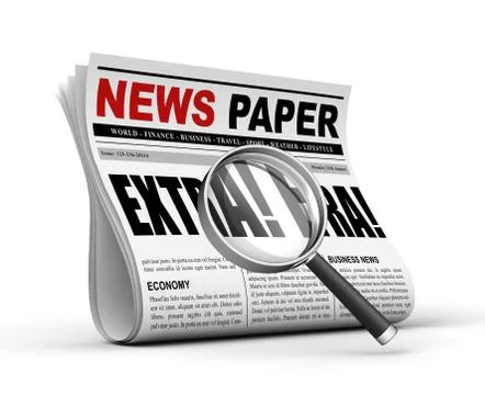 Newspaper concept 3d illustration Illustrazione stock