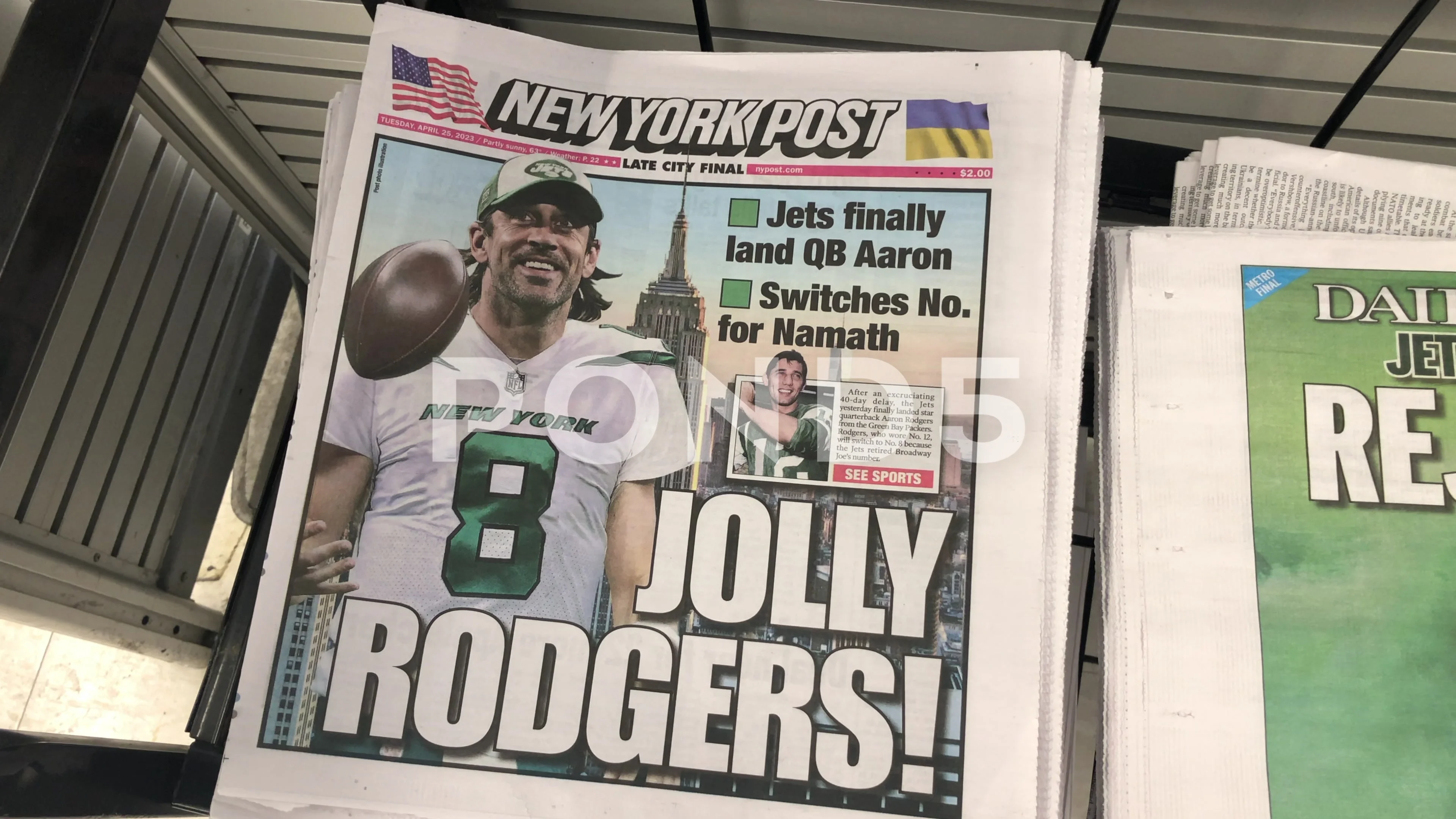 Newspaper Coverage of Aaron Rogers Trade, Stock Video