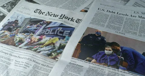 Newspaper Coverage of Ahmad Al Aliwi Alissa gunman who opened fire at a store Stock Footage 151934705