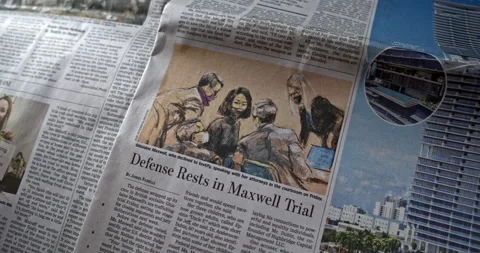 Newspaper Coverage of Ghislaine Maxwell | Stock Video | Pond5