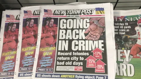 Newspaper Coverage of Rihanna Performs at Super Bowl Halftime Pregnant Stock Footage 233463648