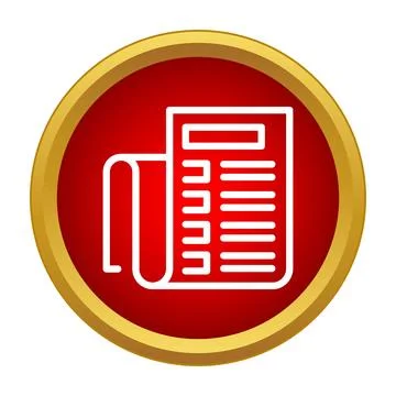 Newspaper document icon representing daily information and news Stock Illustration