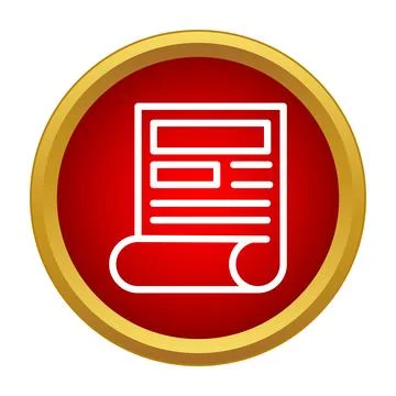Newspaper document icon representing news and media Stock Illustration