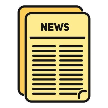 Newspaper documents displaying the word news and article text lines Stock Illustration