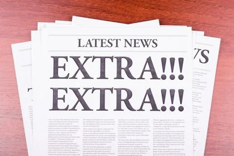 The newspaper extra! extra! Stock Photos