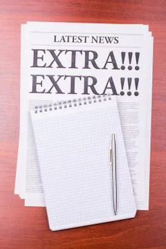 The newspaper extra! extra! Stock Photos
