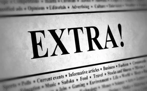 Newspaper Extra Stock Illustration