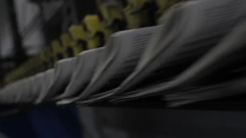 Newspaper factory machine Stock Footage 145078835