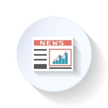Newspaper flat icon Stock Illustration