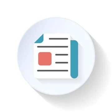 Newspaper flat icon Stock Illustration