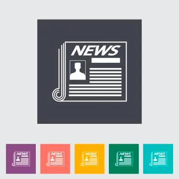 Newspaper flat icon. Stock Illustration