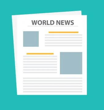 Newspaper flat vector icon Stock Illustration