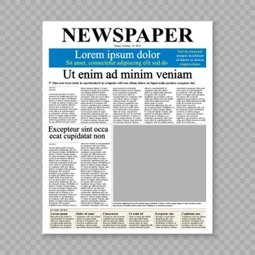 Newspaper front page Stock Illustration
