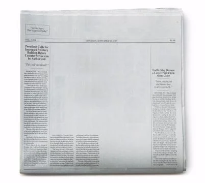 Newspaper Front Partial Blank 2 Stock Photos