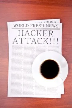Newspaper hacker attack Stock Photos
