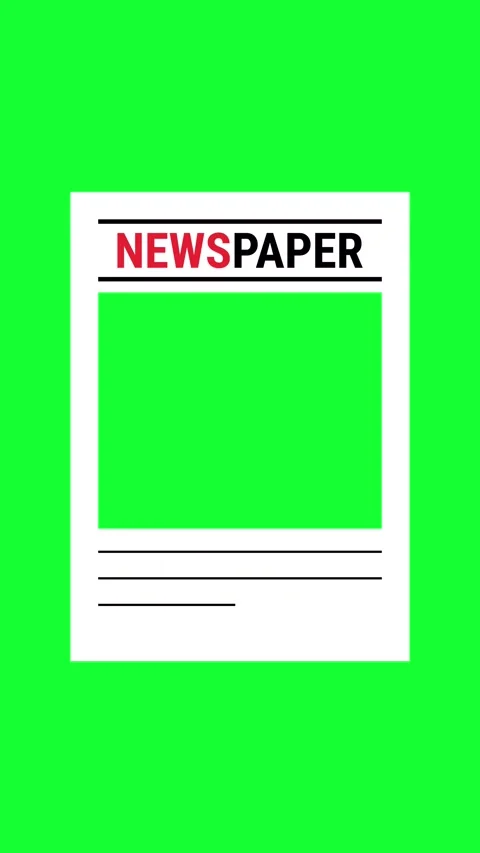 Newspaper Headline Animation On Green Screen Stock Footage 346565313