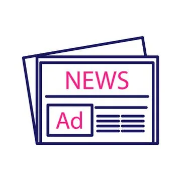 Newspaper icon on the background. Vector illustration. EPS 10 Stock Illustration