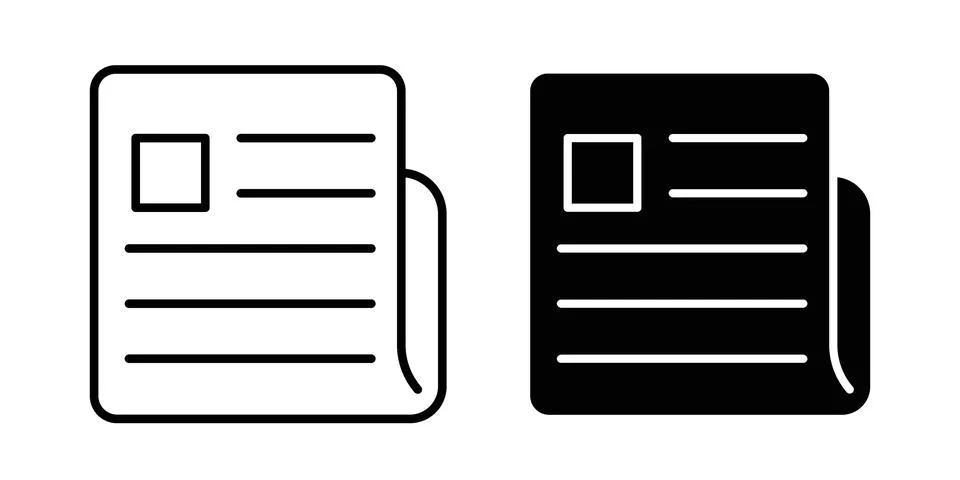Newspaper icon design. Simple Vector illustrations.. Stock Illustration