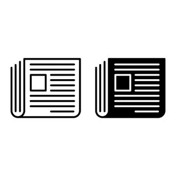 Newspaper Icon in flat style Stock Illustration