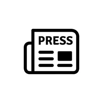 Newspaper Icon In Flat Style Vector For App, UI, Websites. Black Icon Vector Stock Illustration