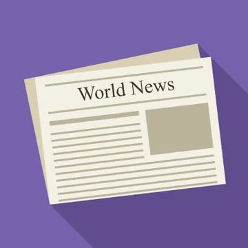 Newspaper icon isolated on background with shadow, Vector illustration イラスト素材