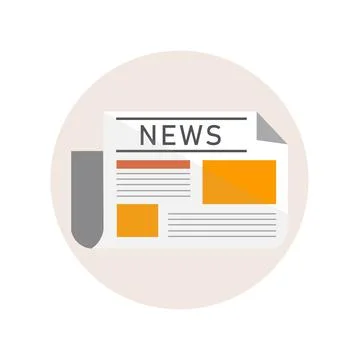 Newspaper icon. isolated design element 스톡 일러스트