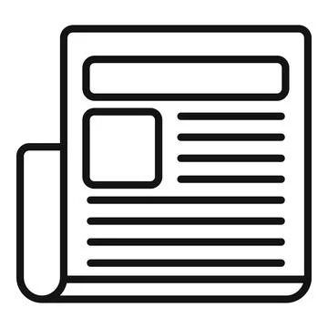 Newspaper icon outline vector. Camera press 库存插图