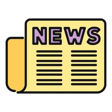 Newspaper icon representing journalism and daily information publication Stock Illustration