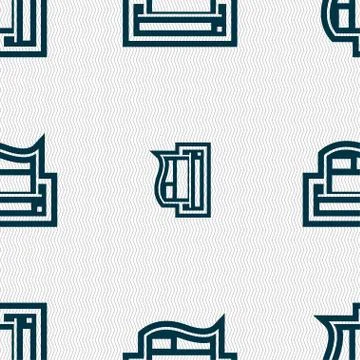 Newspaper icon sign. Seamless pattern with geometric texture. Vector イラスト素材