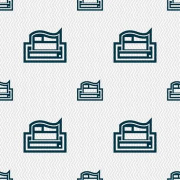 Newspaper icon sign. Seamless pattern with geometric texture. Vector イラスト素材
